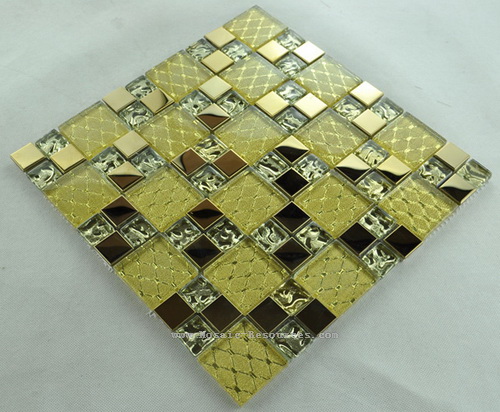 Mixed Material Mosaic - Glass With Metal Mosaic